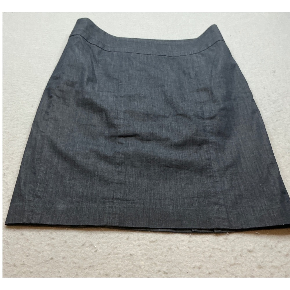 Dark Gray Cotton Blend Pencil Skirt Side Zip Career Wear Size A